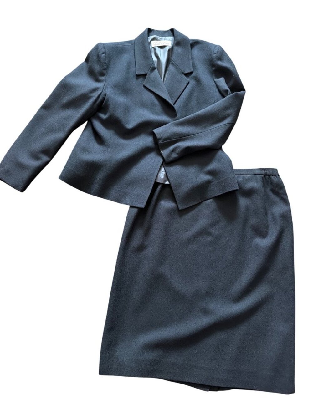 Vintage Lilli Ann Black Skirt Suit ILGWU Union Made USA Womens XL? - No Size Tag